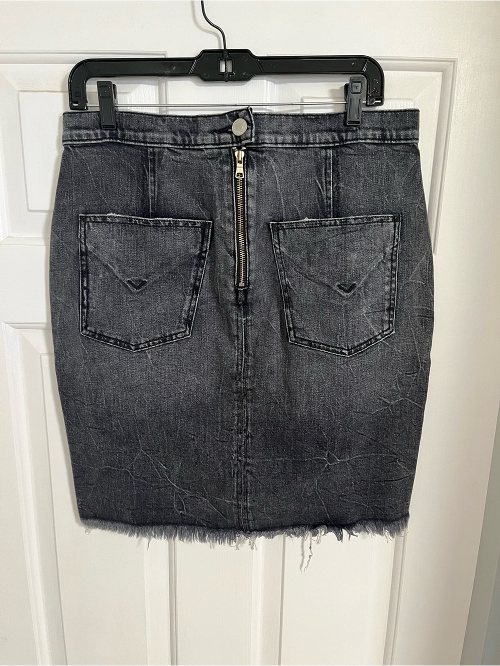 Hudson Distressed Denim Pencil Skirt - 32